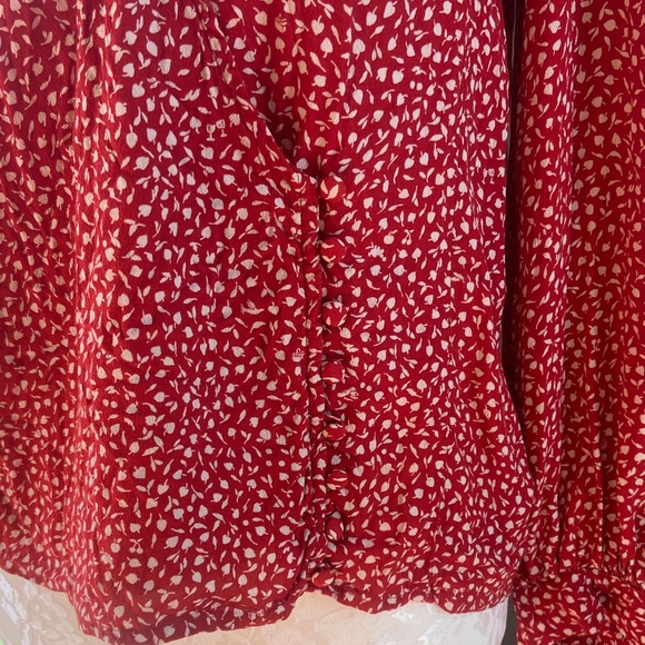 Madewell Kinston Side-Button Wrap Top in Park Picnic - Picture 6 of 11